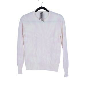 Naadam 100% Cashmere Tie Dye Sweater White and Lilac Crew Neck Women's S